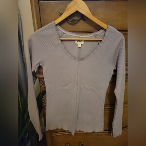 NWOT Pact Women's Ribbed Lavender Blouse